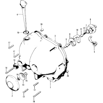 RIGHT CRANKCASE COVER + CLUTCH LIFTER