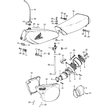 FUEL TANK + AIR CLEANER + SEAT