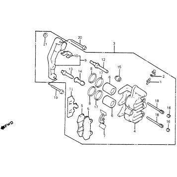 FRONT BRAKE CALIPER 84-85