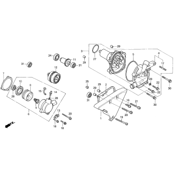 VT1100C WATER PUMP 95-96