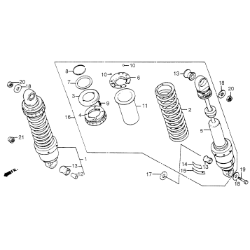 REAR SHOCK ABSORBER 83-84