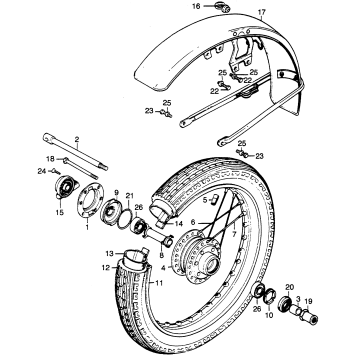 FRONT WHEEL + FRONT FENDER