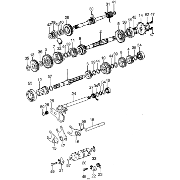 GEARSHIFT + TRANSMISSION + KICK STARTER