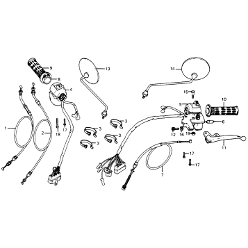 HANDLE LEVER + SWITCH + CABLE