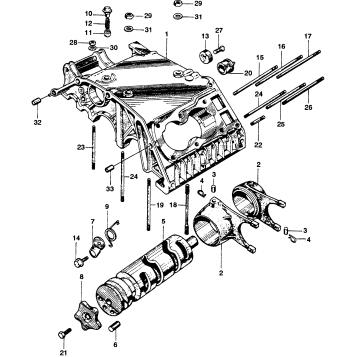 UPPER CRANKCASE + SHIFT DRUM