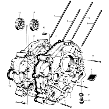 CRANKCASE + CYLINDER STUD