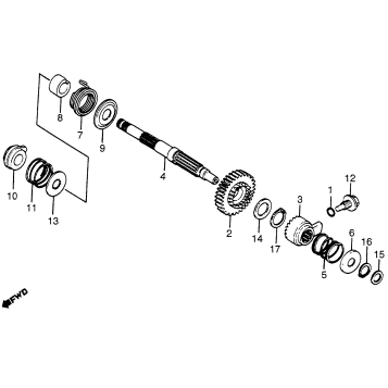 KICK STARTER SPINDLE