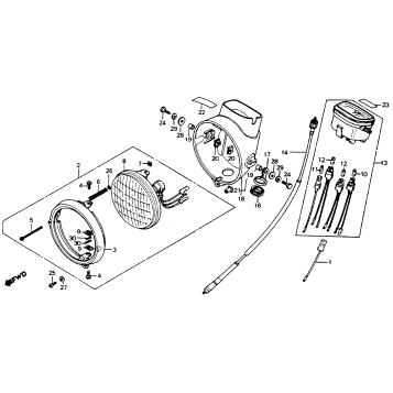 HEADLIGHT CASE + SPEEDMETER