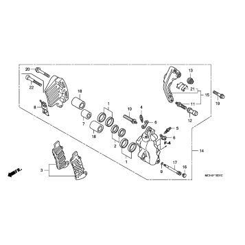 FRONT BRAKE CALIPER (L.)
