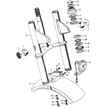 FRONT FORK + FRONT FENDER