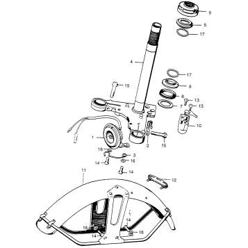 STEERING STEM + FRONT FENDER