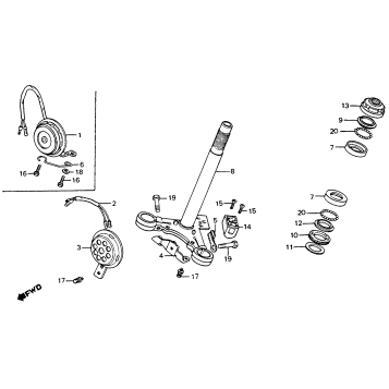 STEERING STEM + HORN