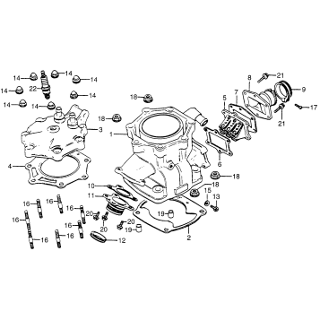 CYLINDER HEAD + CYLINDER + REED VALVE 83