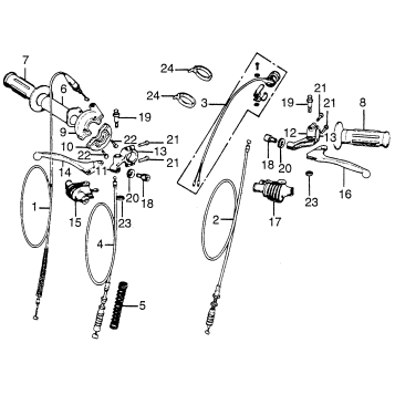 HANDLE LEVER + SWITCH + CABLE