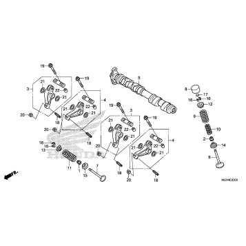 CAMSHAFT + VALVE (FR.)