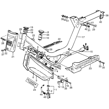 FRAME + FUEL TANK + WIRE HARNESS