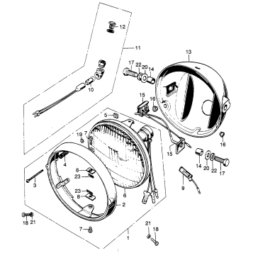 CB HEADLIGHT + HEADLIGHT CASE