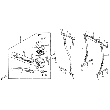 FRONT BRAKE MASTER CYL. + CONTROL LEVERS