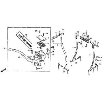 FRONT BRAKE MASTER CYL + CONTROL LEVER