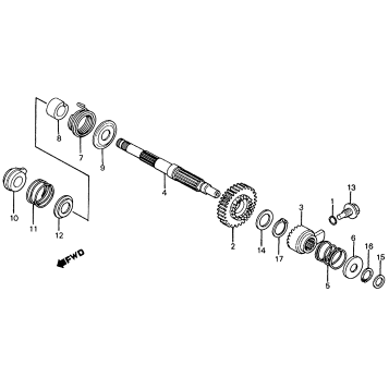 KICK STARTER SPINDLE
