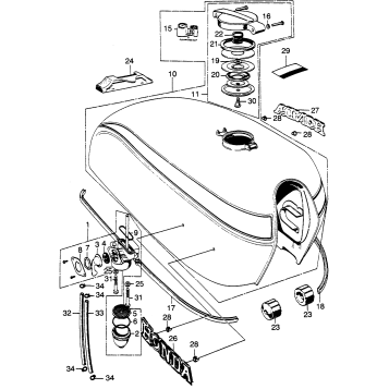 FUEL TANK + FUEL VALVE