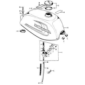 FUEL TANK + FUEL LEVER
