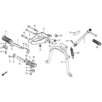 STAND + STEP KICK STARTER ARM + REAR