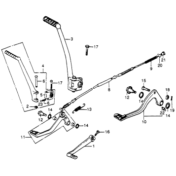 KICK STARTER ARM + BRAKE PEDALS