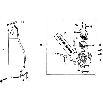 GL500 FRONT BRAKE MASTER + CYLINDER