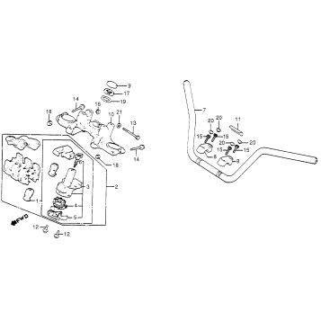 GL1100I HANDLEBAR + KEY SET