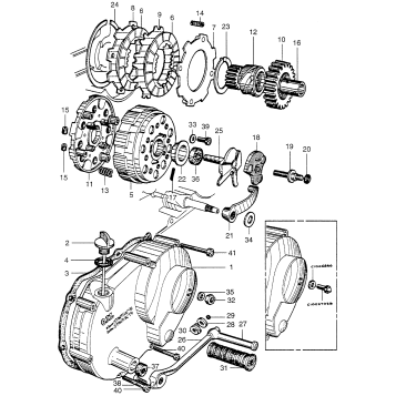 CLUTCH + RIGHT CRANKCASE COVER