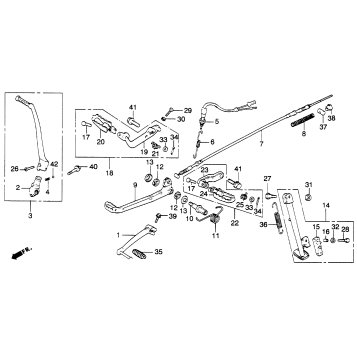 FOOTPEGS + GEARSHIFT BRAKE PEDALS + STANDS 78-81