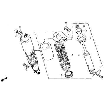 CB650C REAR SHOCK ABSORBER 80-81