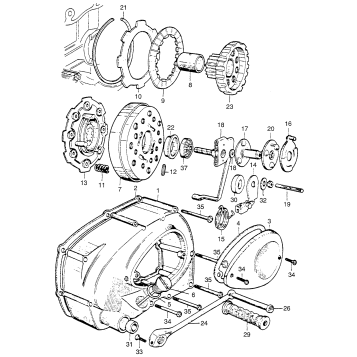 CLUTCH + RIGHT CRANKCASE COVER