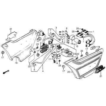 SIDE COVER + RECTIFIER