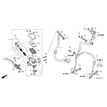 FRONT BRAKE MASTER       CYLINDER                 (CB500XA'22/'23)