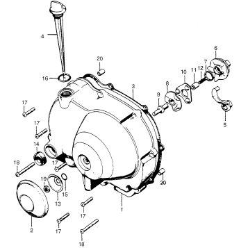 RIGHT CRANKCASE COVER + CLUTCH LIFTER