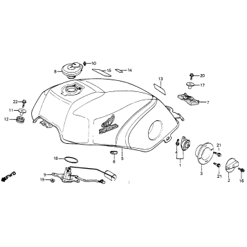 FUEL TANK + FUEL VALVE