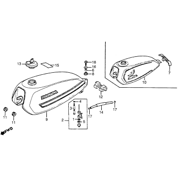 FUEL TANK + FUEL VALVE