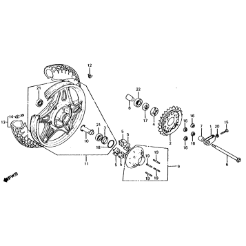 CB650C REAR WHEEL 80-81