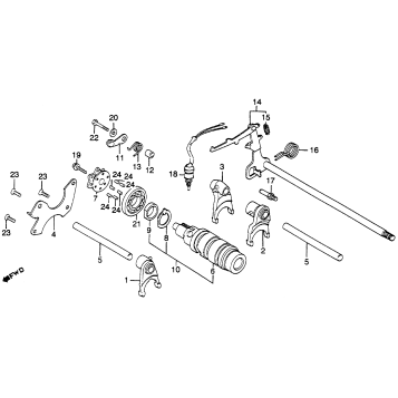 CM450E/CGEARSHIFT DRUM + GEARSHIFT ARM