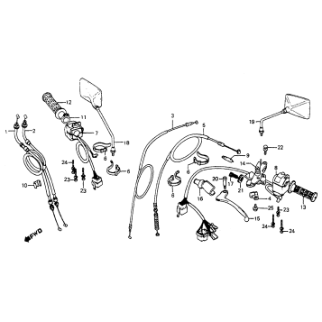 CONTROL LEVERS + SWITCHES + CABLES