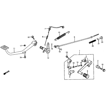 BRAKE PEDAL + GEARSHIFT PEDAL