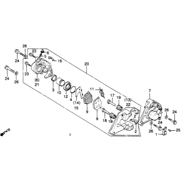 FRONT BRAKE CALIPER 80-81