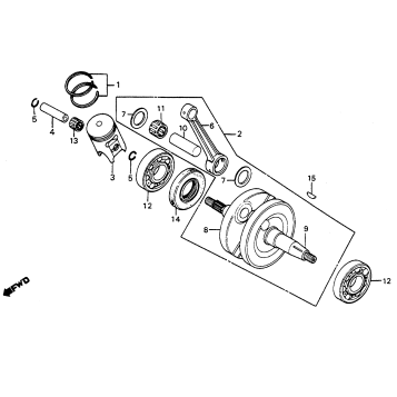 CRANKSHAFT + PISTON 83