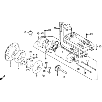 STARTING MOTOR + STARTING CLUTCH