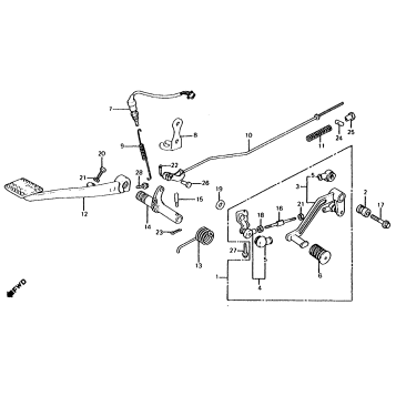 GEARSHIFT PEDAL + BRAKE PEDAL
