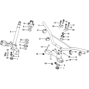 HANDLEBAR + TOP BRIDGE + STEERING STEM