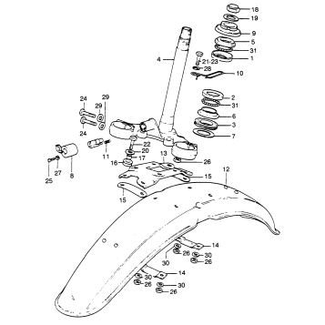 STEERING STEM + FRONT FENDER