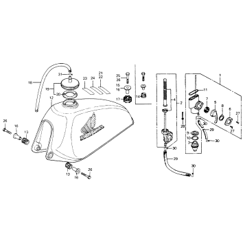 FUEL TANK + FUEL VALVE